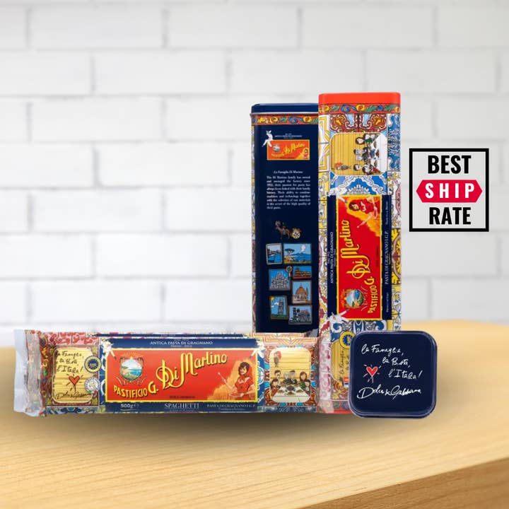 D&G Midnight Tin I.G.P. Gragnano Pasta 17.65oz (500gr) for wholesale by Casacella Foods