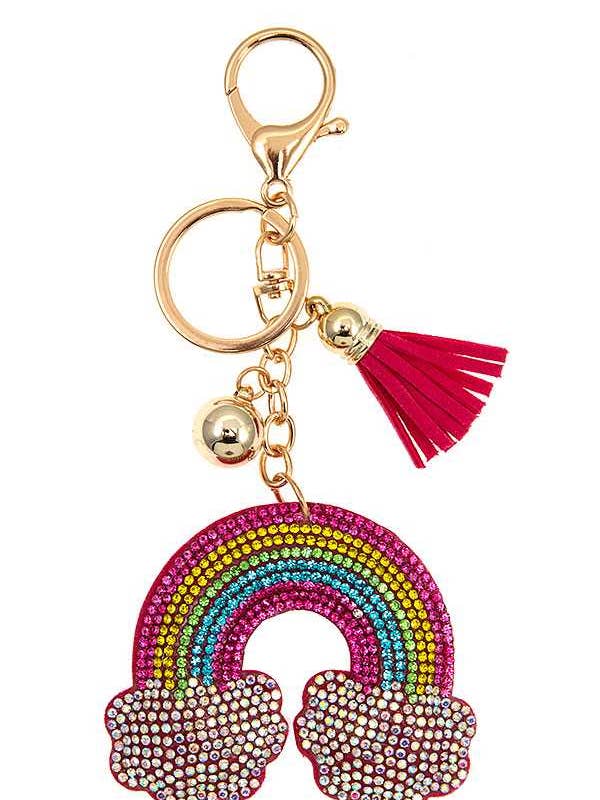 RHINESTONE PAVE RAINBOW KEYCHAIN 194523 for wholesale by anbfashion