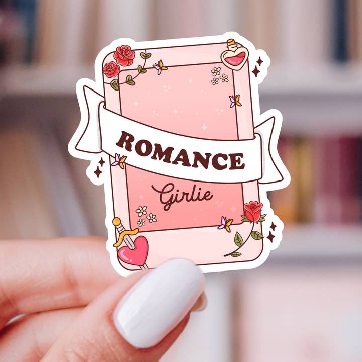 Romance Girlie Kindle Sticker | Bookish Romance for wholesale by Indie Heart Studio