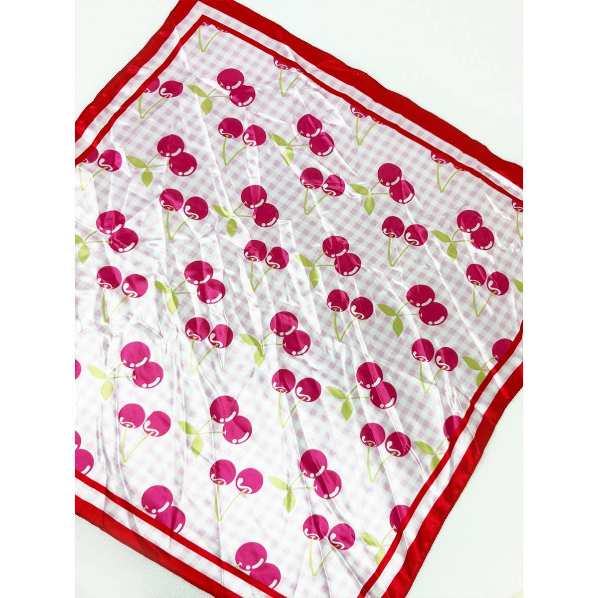 MIX COLOR Multiuse Fruit Print Satin Scarf for wholesale on Faire1