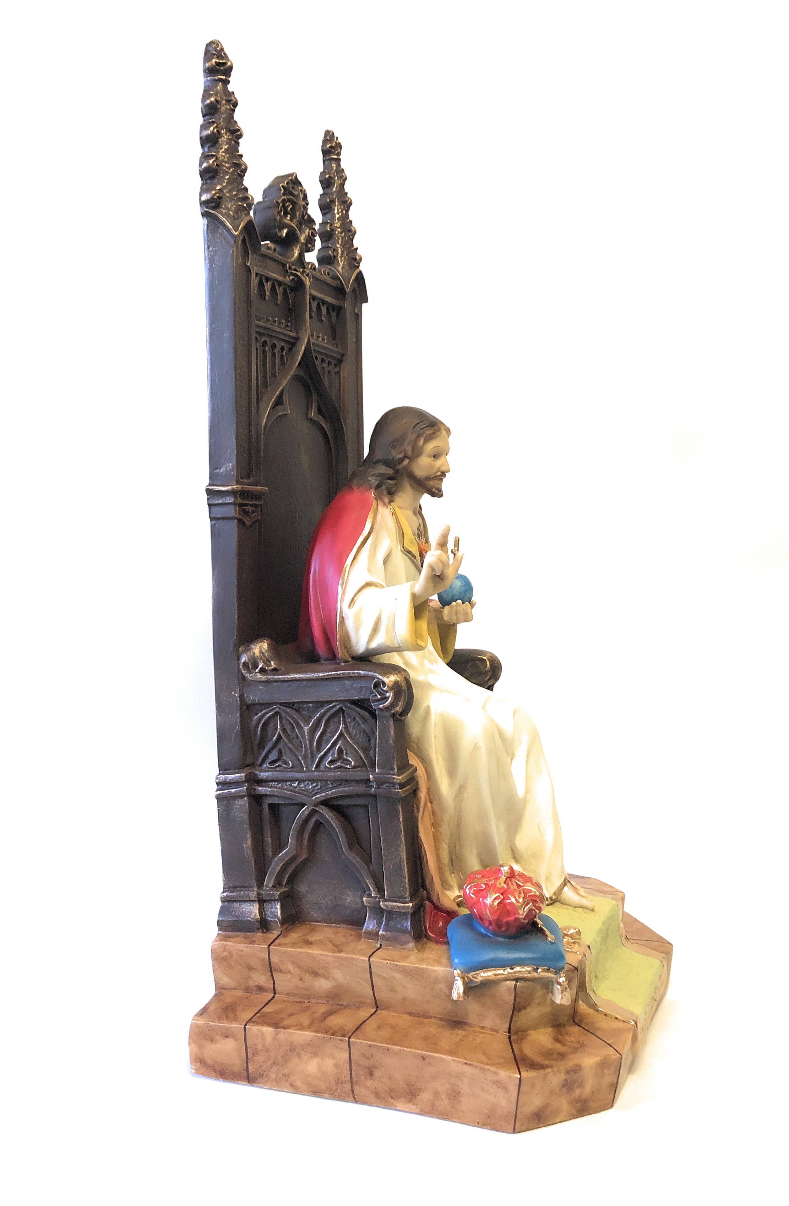 Costa Articoli Religiosi – Engroshandel Pyntefigur – Jesu Hellige Hjerte tronet statue cm. 57x25 - harpiks2