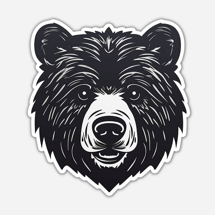 Autocolante Vinil Cabeça Urso Preto por atacado de CMarie Northwest