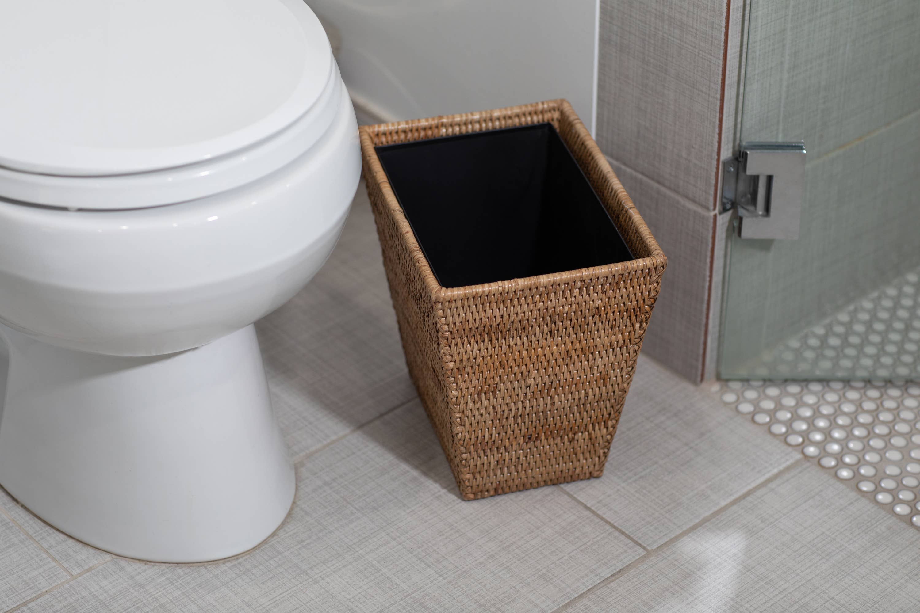 Artifacts Trading Company - Wholesale Trashcan/Trash Bin - Rattan Rectangular Tapered Waste Basket3