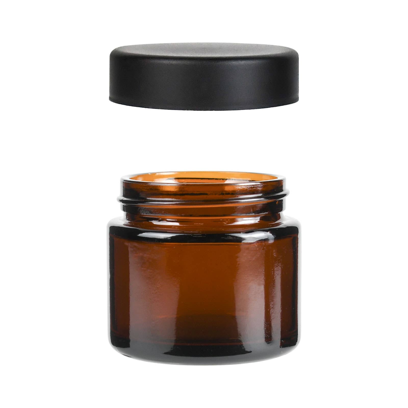 Human Objects® - Wholesale Jar - 2oz/60ml Amber Glass Jar With Black Child Resistant Caps2