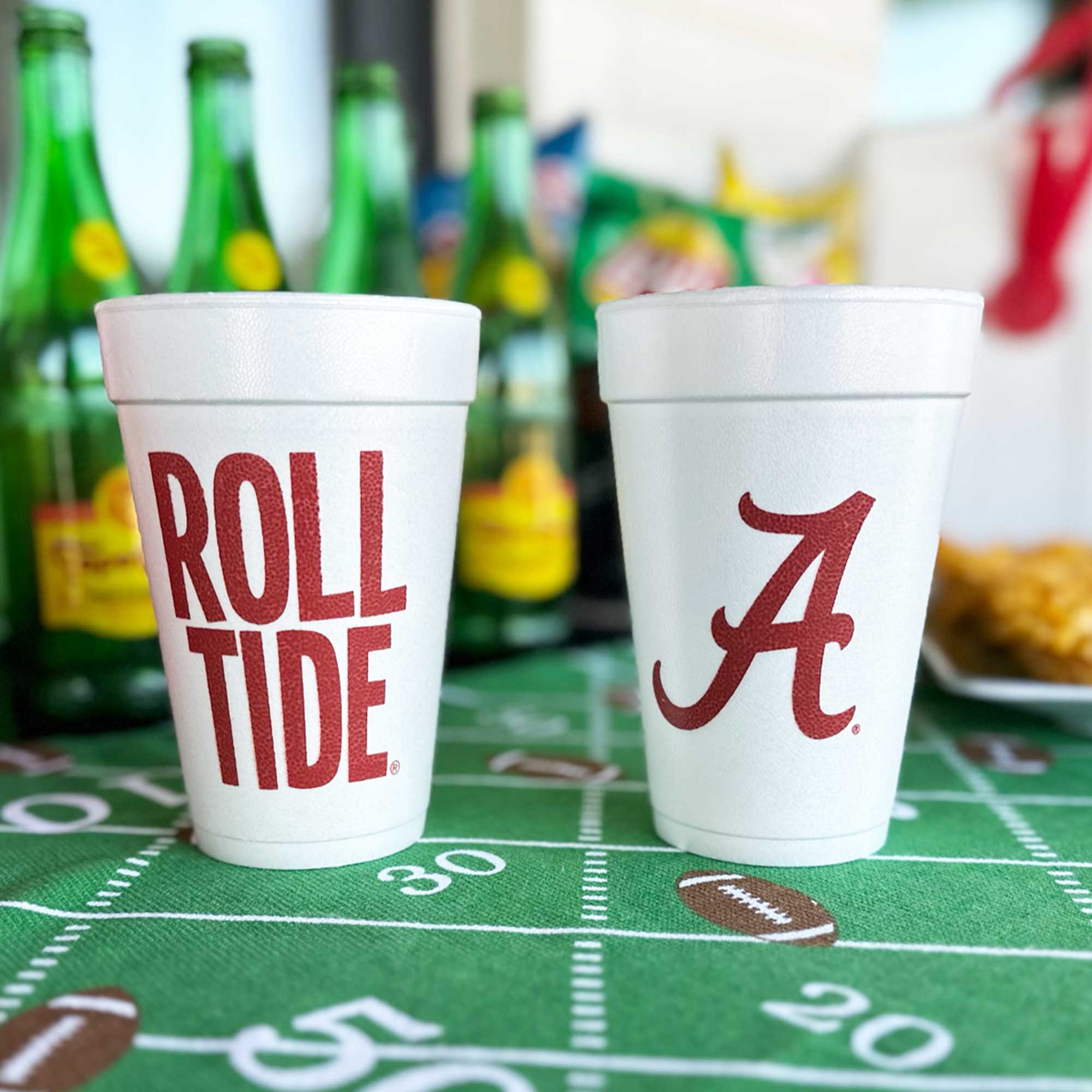 Two Funny Girls - Wholesale Disposable Cup - Foam Cup - University of Alabama/Roll Tide (10 ct bag)1