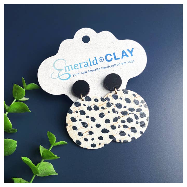 Emerald and Clay – Großhandel Ohrhänger – Kork Circle + Holz Post9