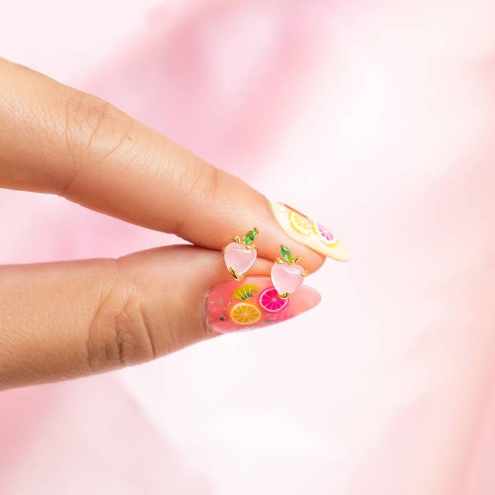Girls Crew - Wholesale Stud/Post Earrings - Peach Studs