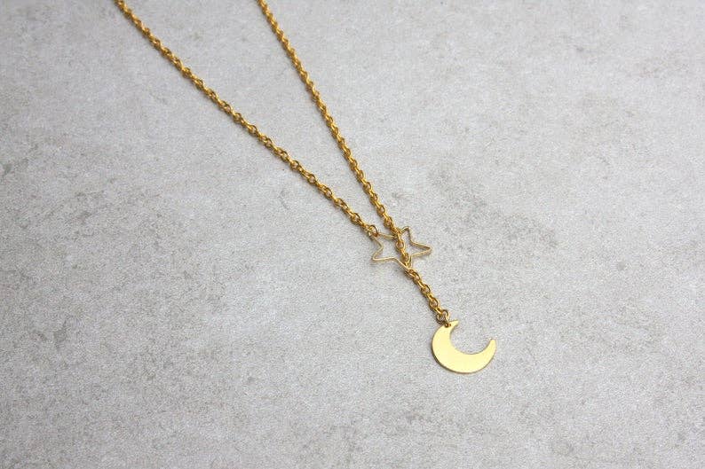 daniAWESOME - Wholesale Y-Neck/Lariat Necklace - Moon and Star Lariat Necklace1