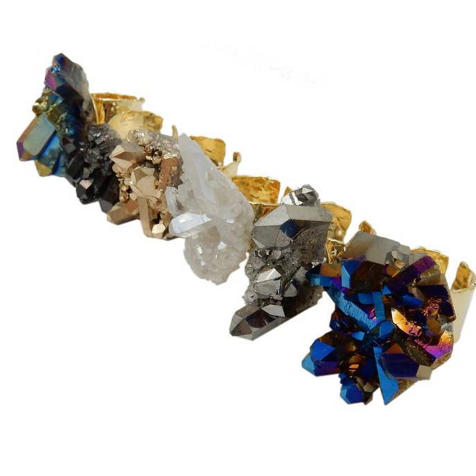 Rock Paradise - Wholesale Cocktail/statement ring - Crystal Point Cluster Ring with Electroplated Band13