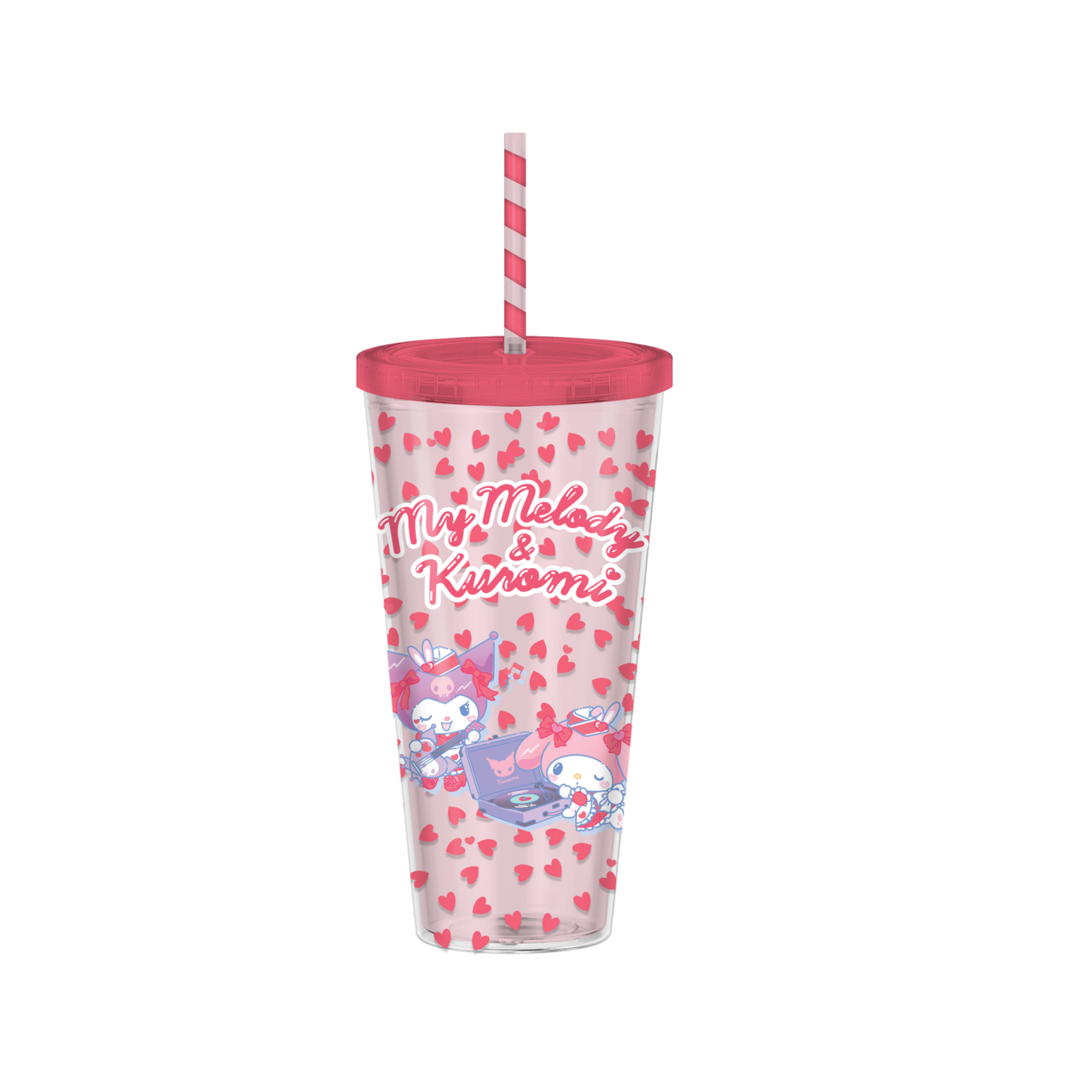 Silver Buffalo - Wholesale Drinking Glass/Cup - My Melody and Kuromi  32oz Confetti Cold Cup0