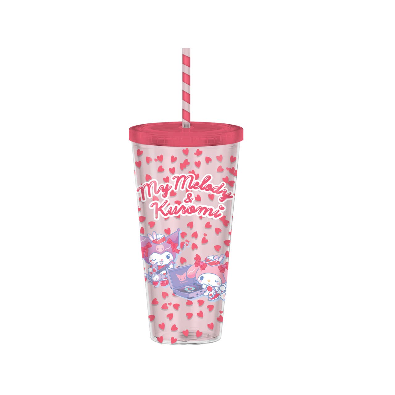 Silver Buffalo - Wholesale Drinking Glass/Cup - My Melody and Kuromi 32oz Confetti Cold Cup