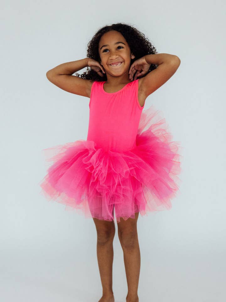 Neon Pink Tank Tutu Leotard for wholesale by Mila & Rose