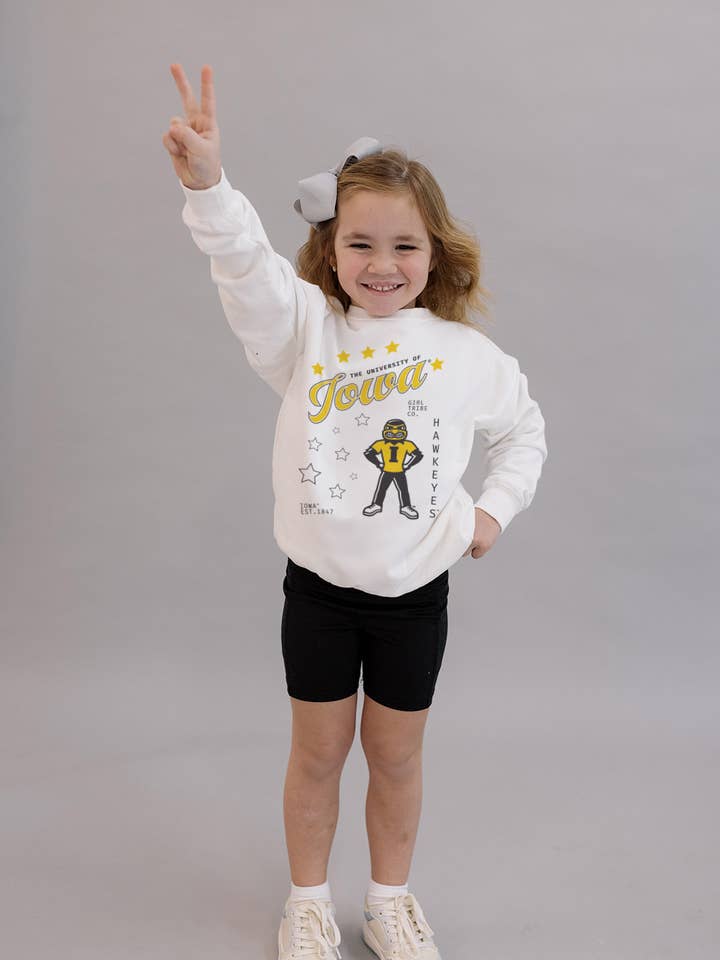 University of Iowa: Youth Go Iowa Sweatshirt for wholesale by Girl Tribe Co