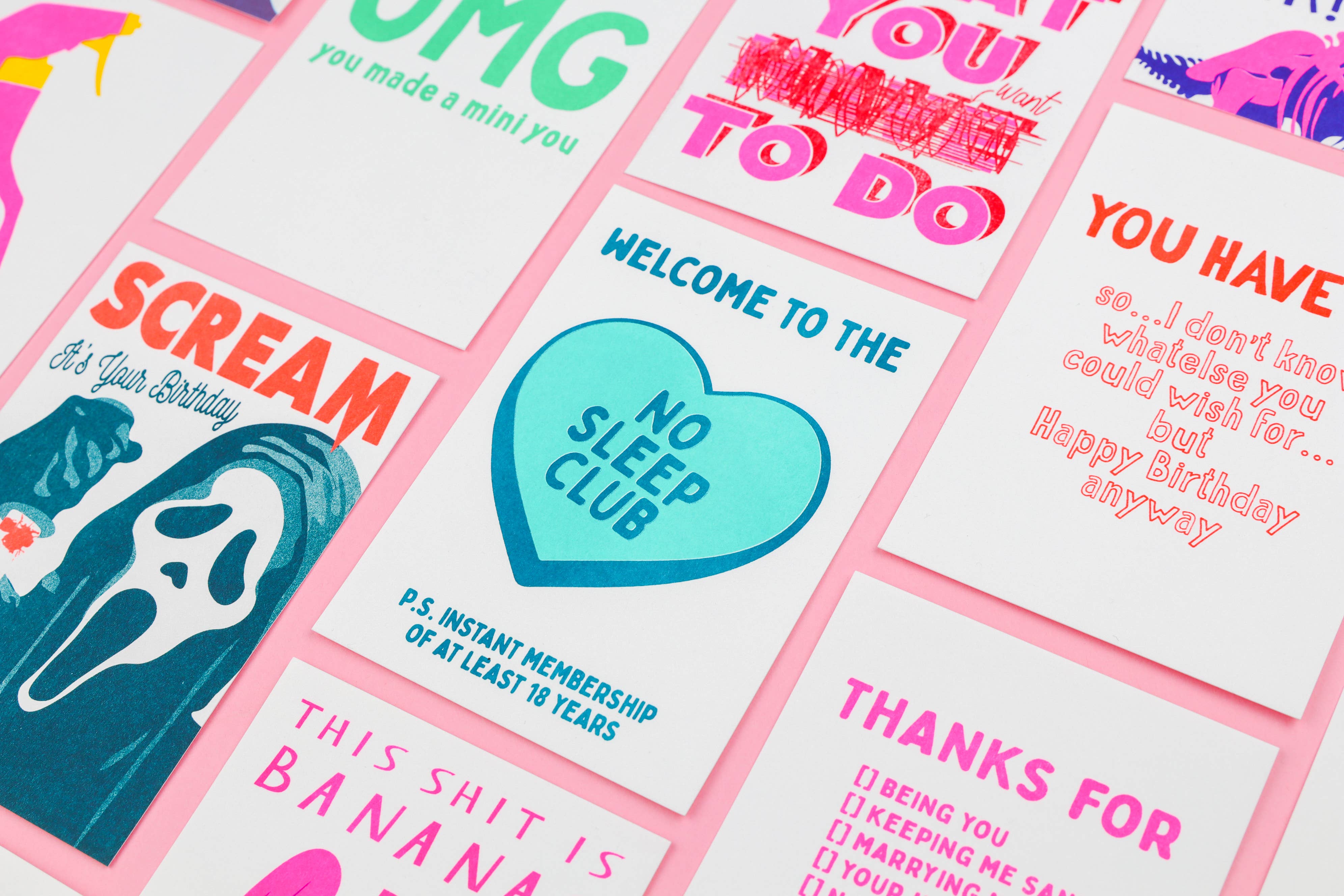 Studio Inktvis - Wholesale Thank You Card - Thanks for being you, marrying me, risograph postcard8