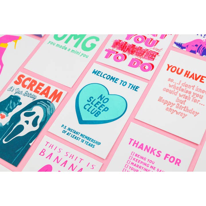 Studio Inktvis - Wholesale Thank You Card - Thanks for being you, marrying me, risograph postcard8