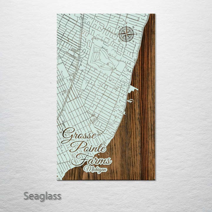 Fire and Pine Wood Maps - Wholesale Map - Michigan: Grosse Pointe Farms Street Map