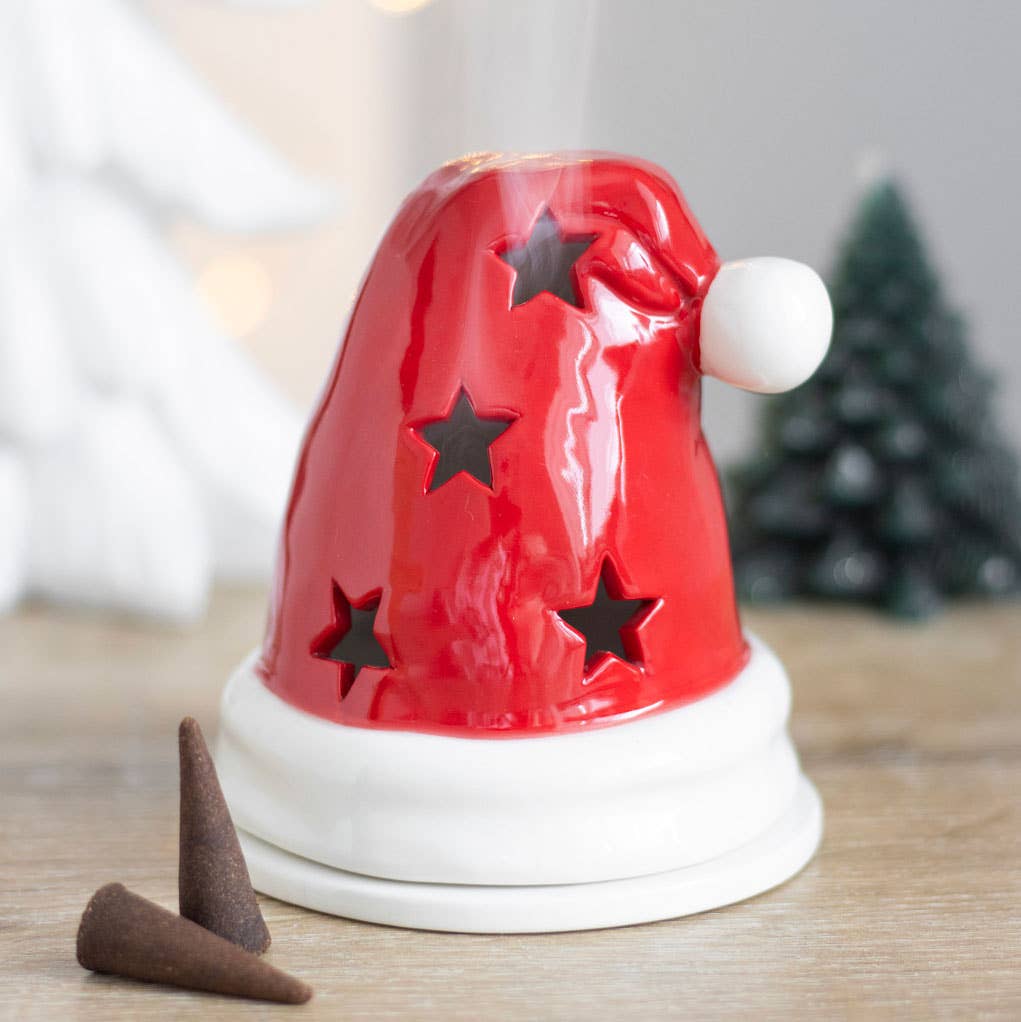 Something Different Wholesale - Wholesale Incense Holder - Christmas Santa Hat Incense Cone Burner and Tealight Holder1