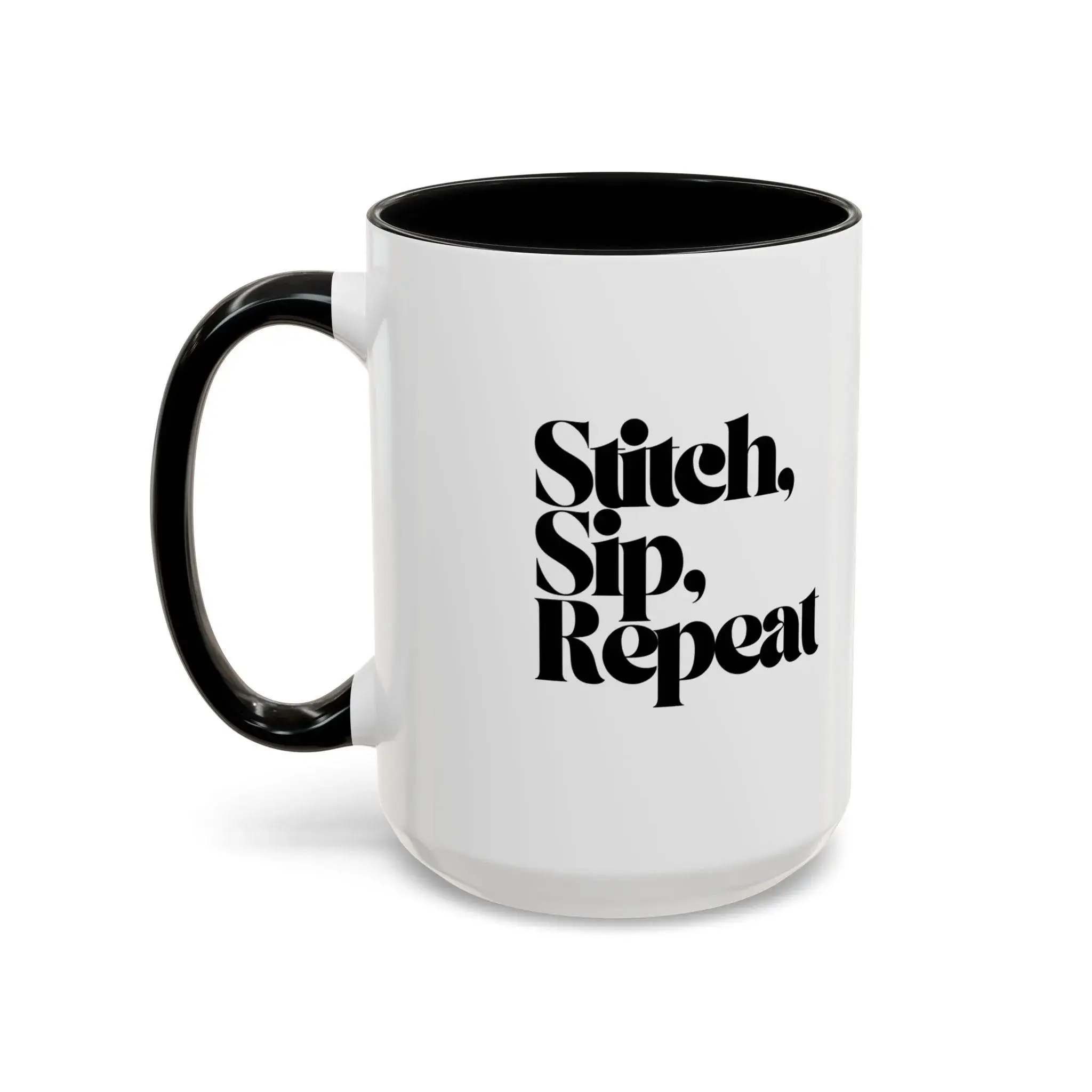 Sweet South Design - Wholesale Coffee mug - Punch Needle Mug, Ceramic, 15 oz, Stitch, Sip, Repeat0
