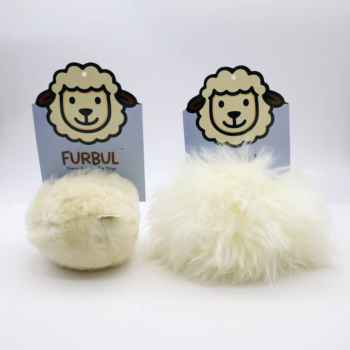 Herders Choice Chews - Wholesale Pet Chew Toy - Dog - Furbul Real Sheep Fur Cuddle Ball for Dogs 11