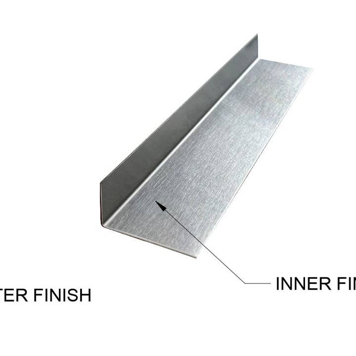 Epic QT - Wholesale Wall Accent - Brushed Grade 304 Stainless Steel Universal Gap Filler Finishing Angle Trim Kit Elements, 48in Long22