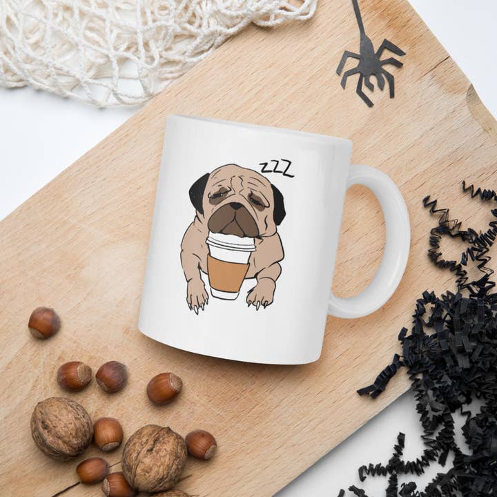 REMOVED BRAND - Wholesale Coffee Mug - Vinny the Pug Caricature #00035