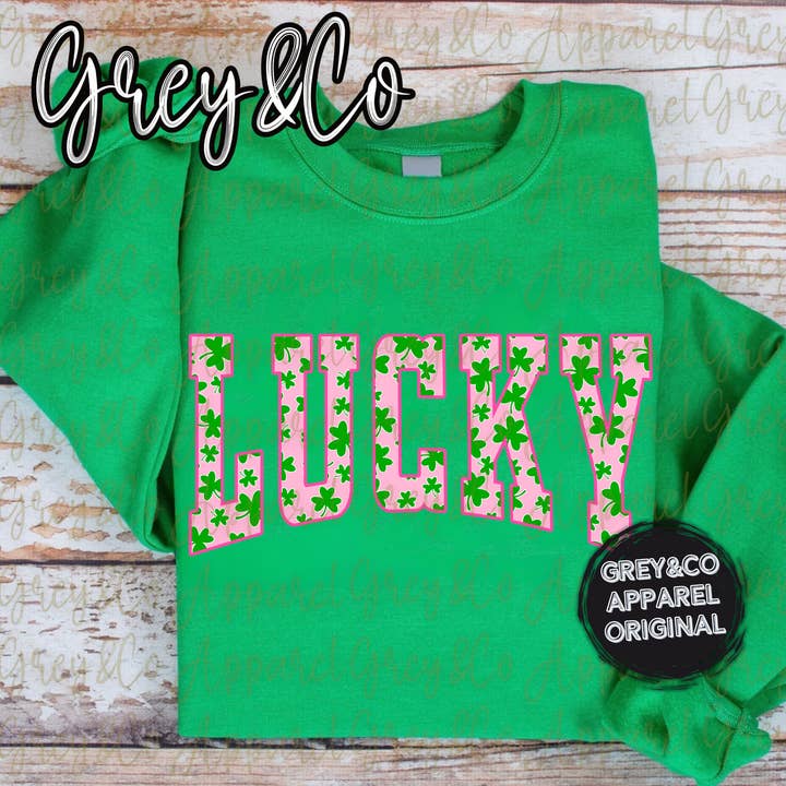 Lucky Shamrock Sweatshirt for wholesale by Grey&Co