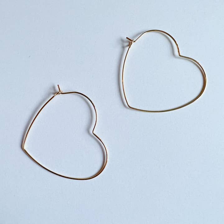Stoll & Heart - Wholesale Hoop Earrings - Gold Heart Hoops