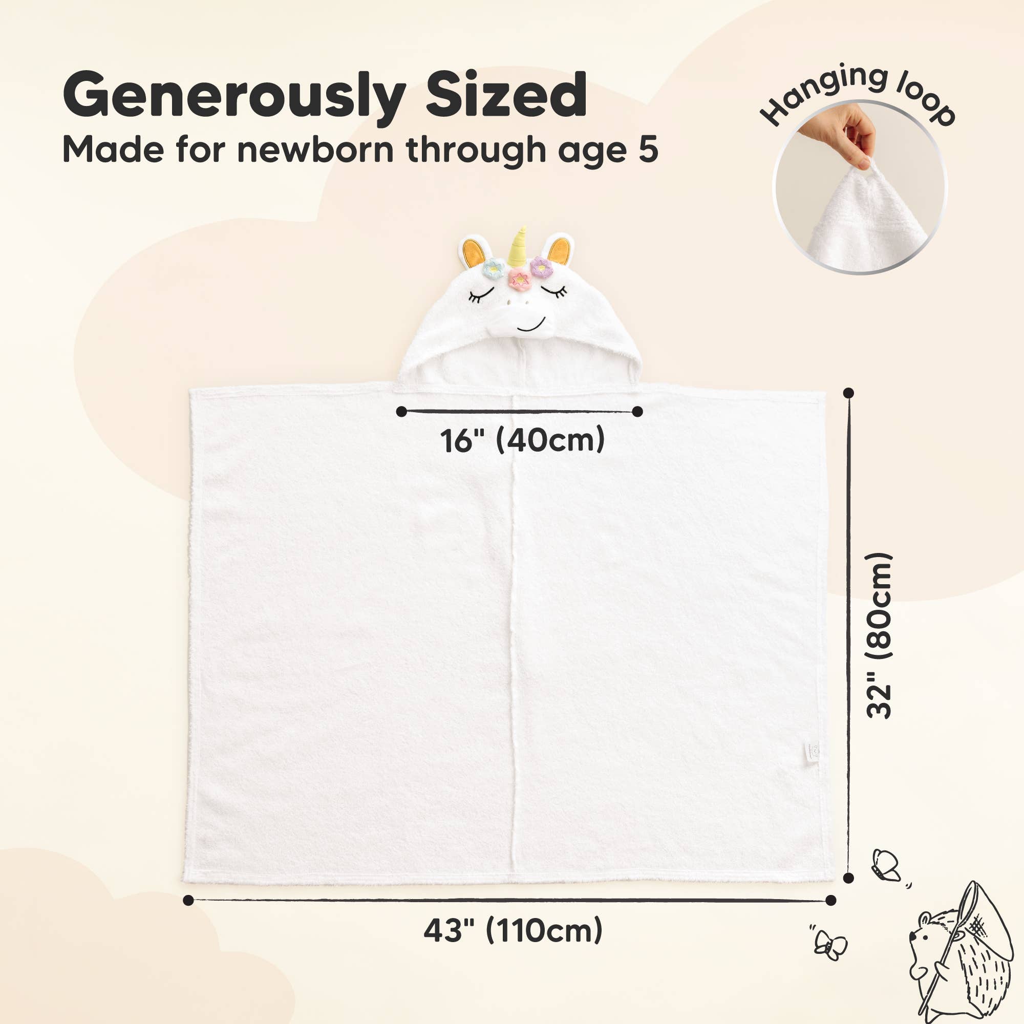 Uria Playpals Hooded Baby Bath Towels for Newborn for wholesale on Faire2