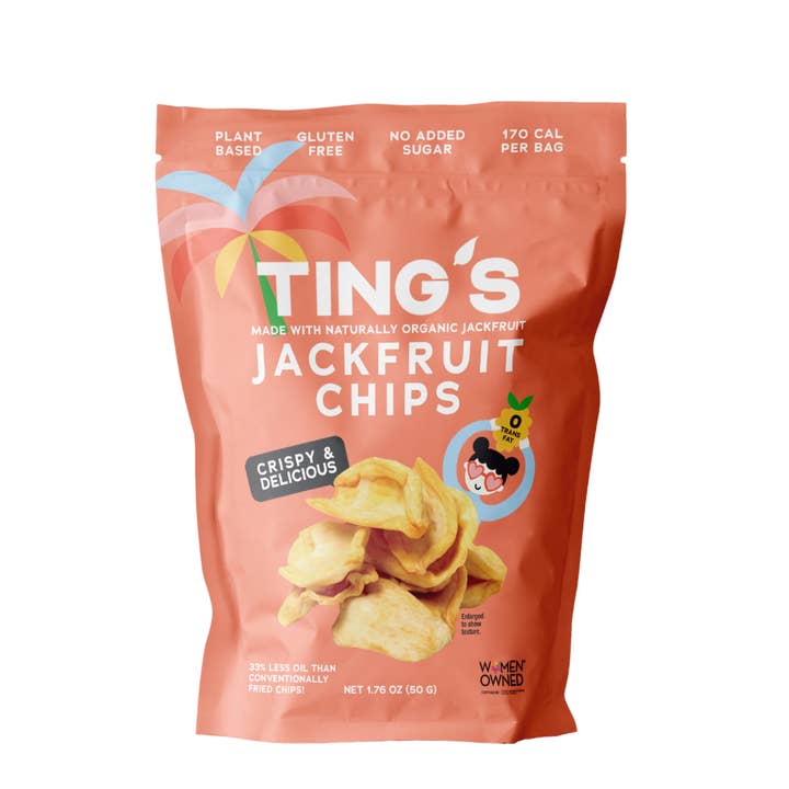 Ting's, LLC – wholesale Chips – Tings Jackfruit Chips | 100-Pack (1 enhet = 1 fall av 100)