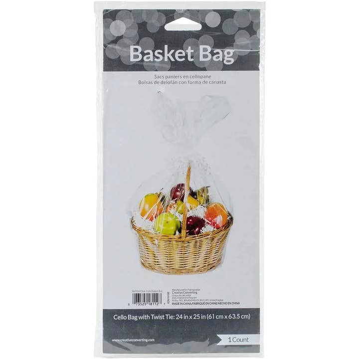 Clear Cello Basket Bag for wholesale by Party Expo, LLC