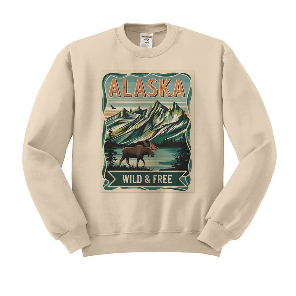 DaisyChainDesignCo - Wholesale Graphic Sweatshirt - Women's - Stamp Alaska Crewneck Sweatshirt4