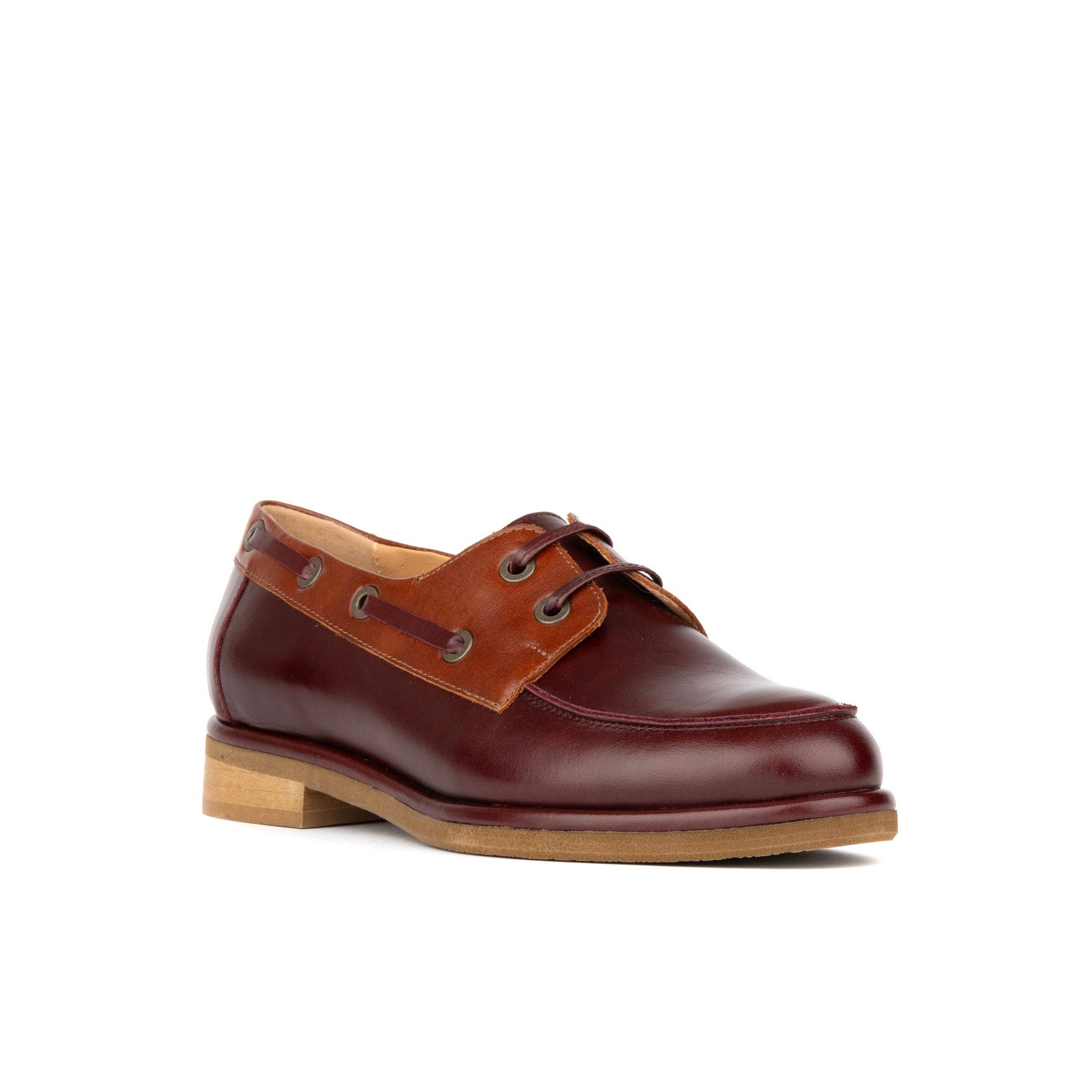 Embassy London – wholesale Boat shoes – Women’s – Boatie - Brown Mix - Women's leather boat shoe1