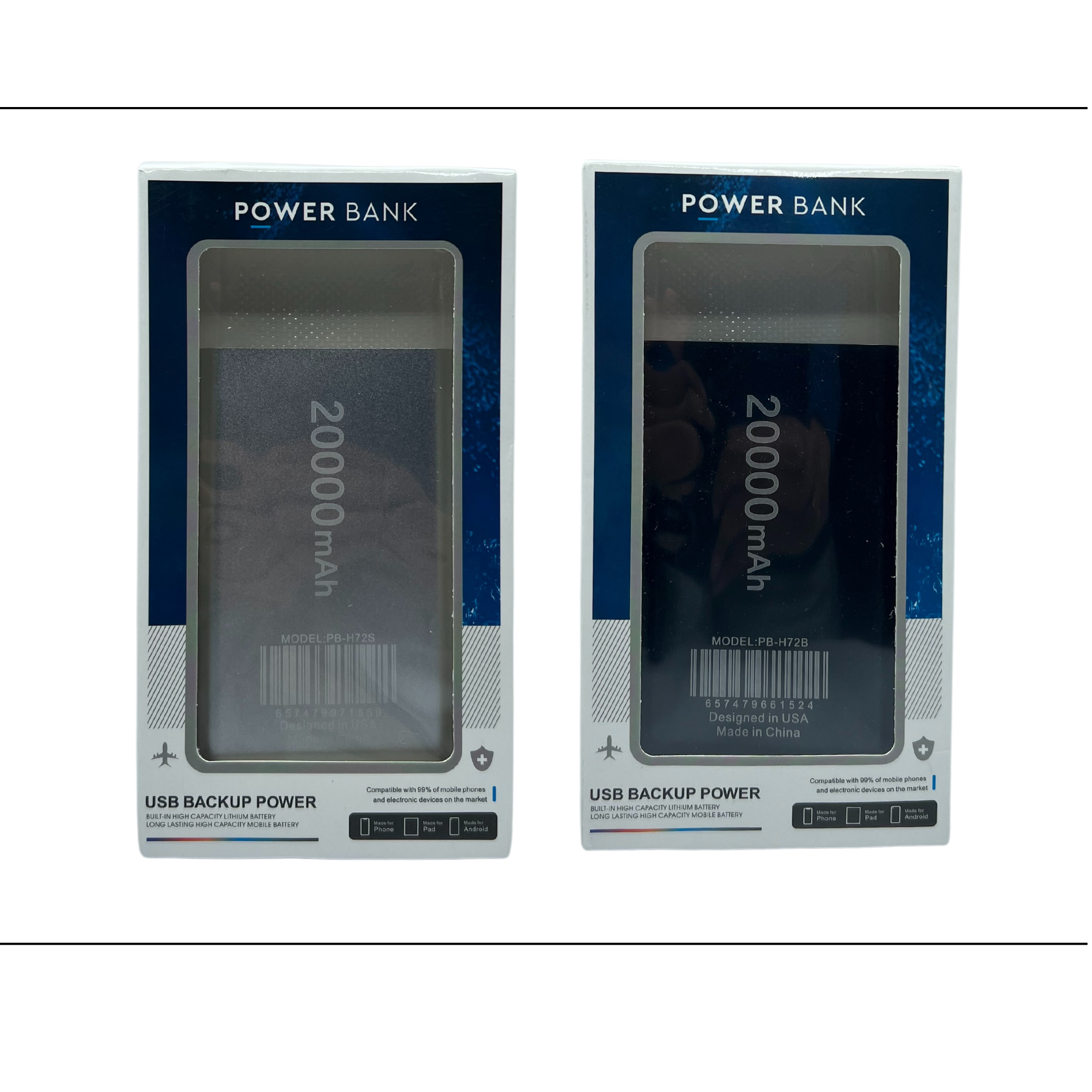 K & S WHOLESALE INC - Wholesale Portable Charger - Power Bank USB Backup 20000 mAh -12CT5