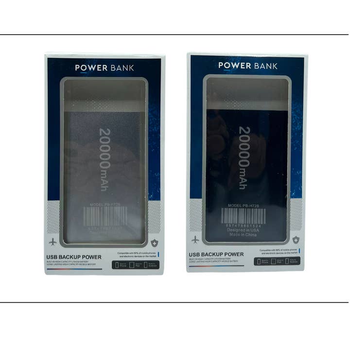 K & S WHOLESALE INC - Wholesale Portable Charger - Power Bank USB Backup 20000 mAh -12CT5