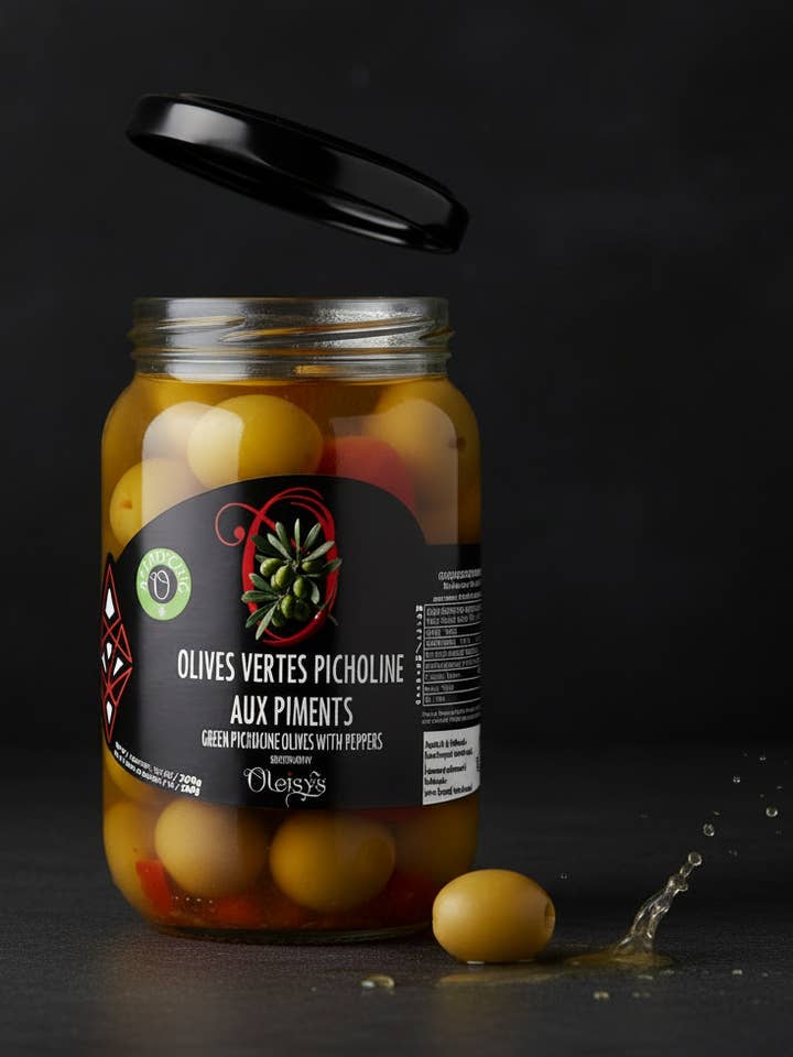 Azeitonas Verdes Picholine com Pimentos Oleisys® por atacado de Oleisys