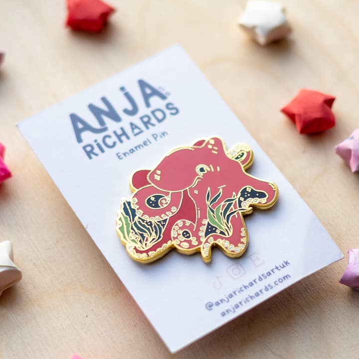 Octopus Pin for wholesale by Anja Richards Art