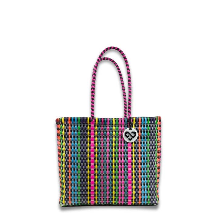 Handwoven Recycled Plastic Tote Bag - Disco M for wholesale by Maria Victoria