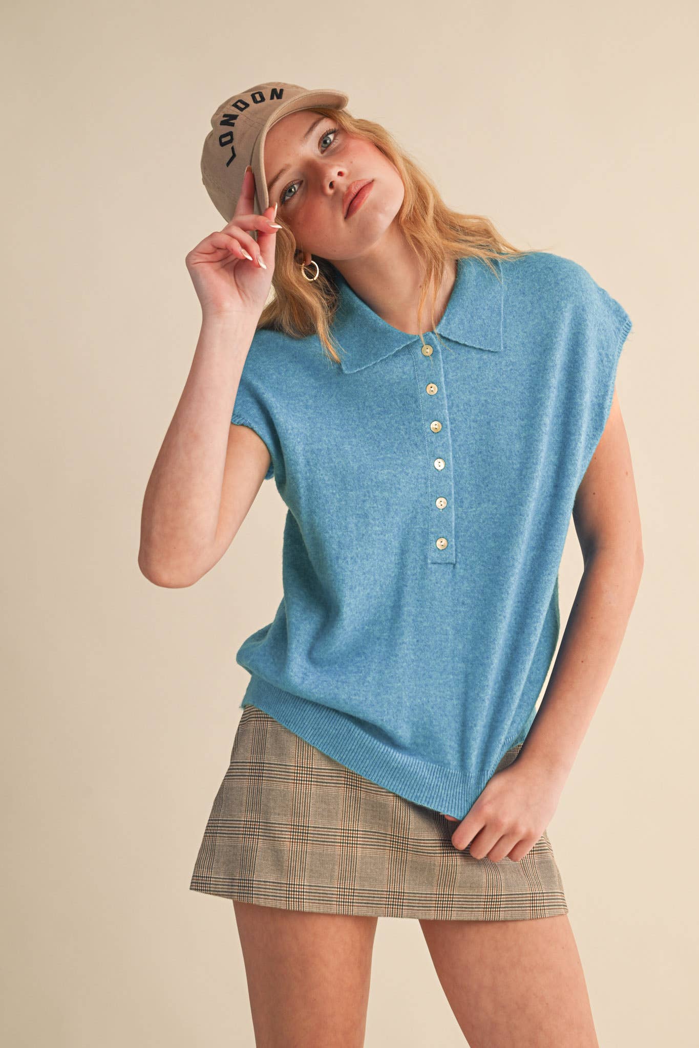 &MERCI – wholesale Tröjväst – Dam – ÄRMLÖS TRÖJA MED KRAGE MSW1123138