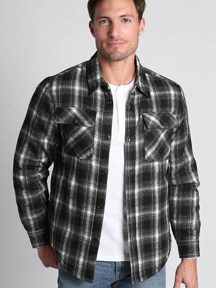 JACHS NY - Wholesale Shirt Jacket/Shacket - Men's - Sherpa Lined Flannel Shirt Jacket