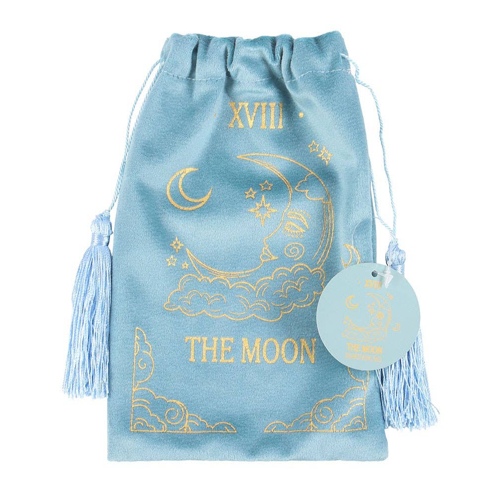 WONDER IMPORTS AUSTRALIA - Wholesale Drawstring bag – Unisex - The Moon Vintage Tarot Velvet Drawstring Bag1