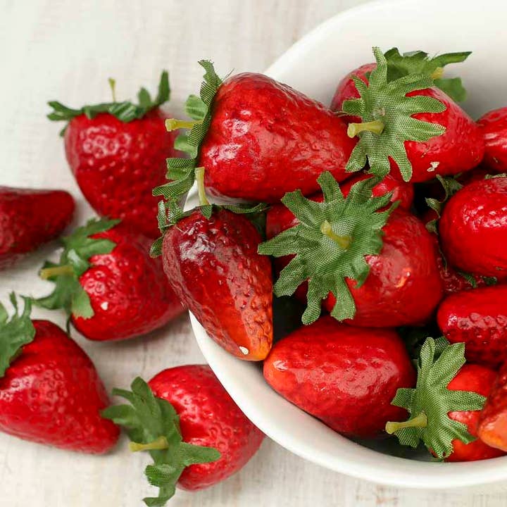 Factory Direct Craft - Wholesale Decorative Tabletop Object - Life Size Artificial Strawberries - Pack of 24 Strawberry