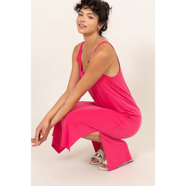 HYFVE - Wholesale Dress - Women's - DZ24C269-Soft V-Neck Midi Dress