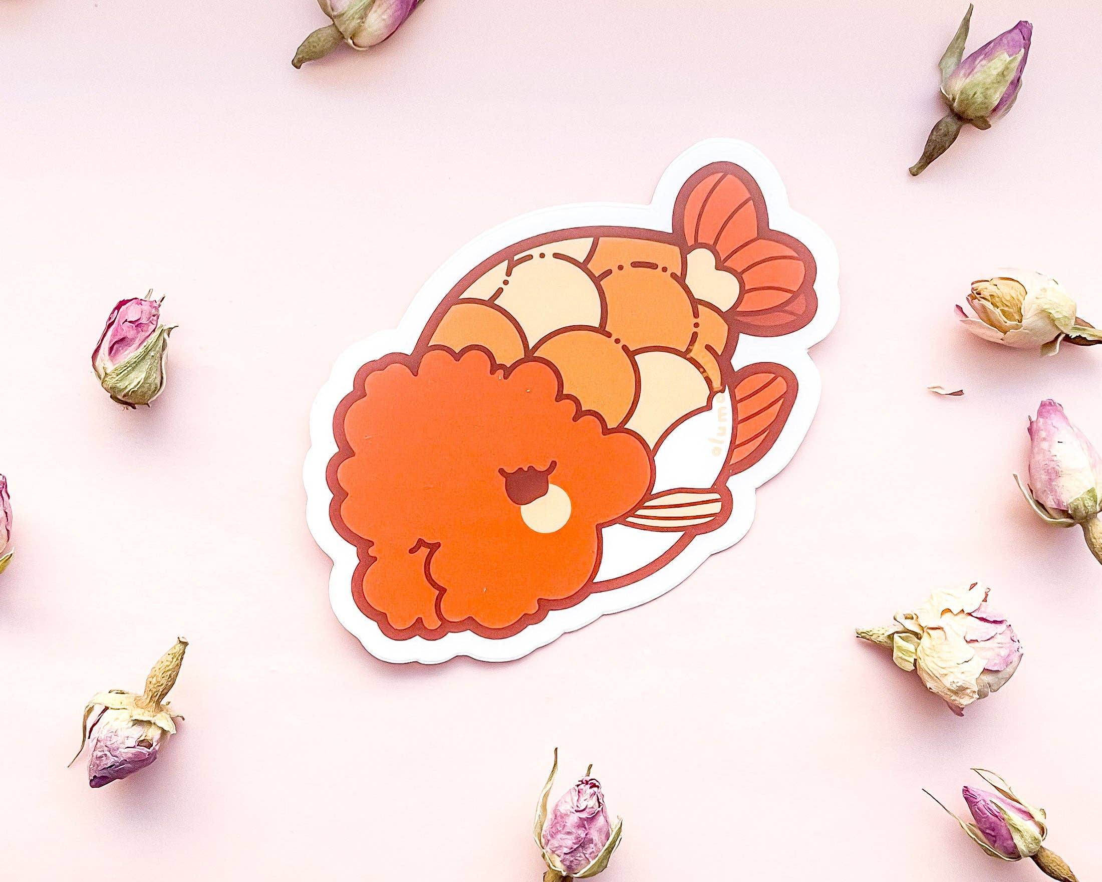 Alum and Ink - Wholesale Sticker - Ranchu Goldfish Clear Vinyl Sticker1