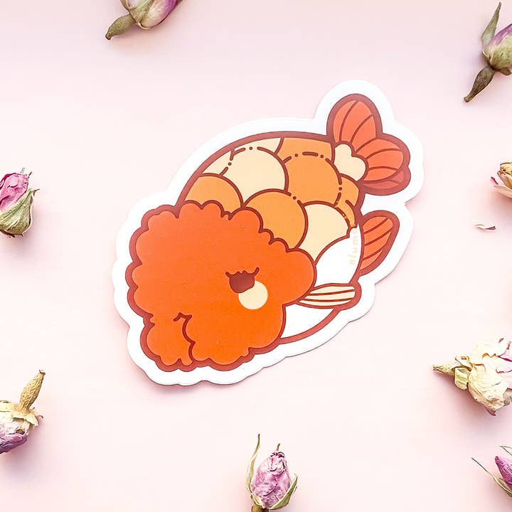 Alum and Ink - Wholesale Sticker - Ranchu Goldfish Clear Vinyl Sticker1