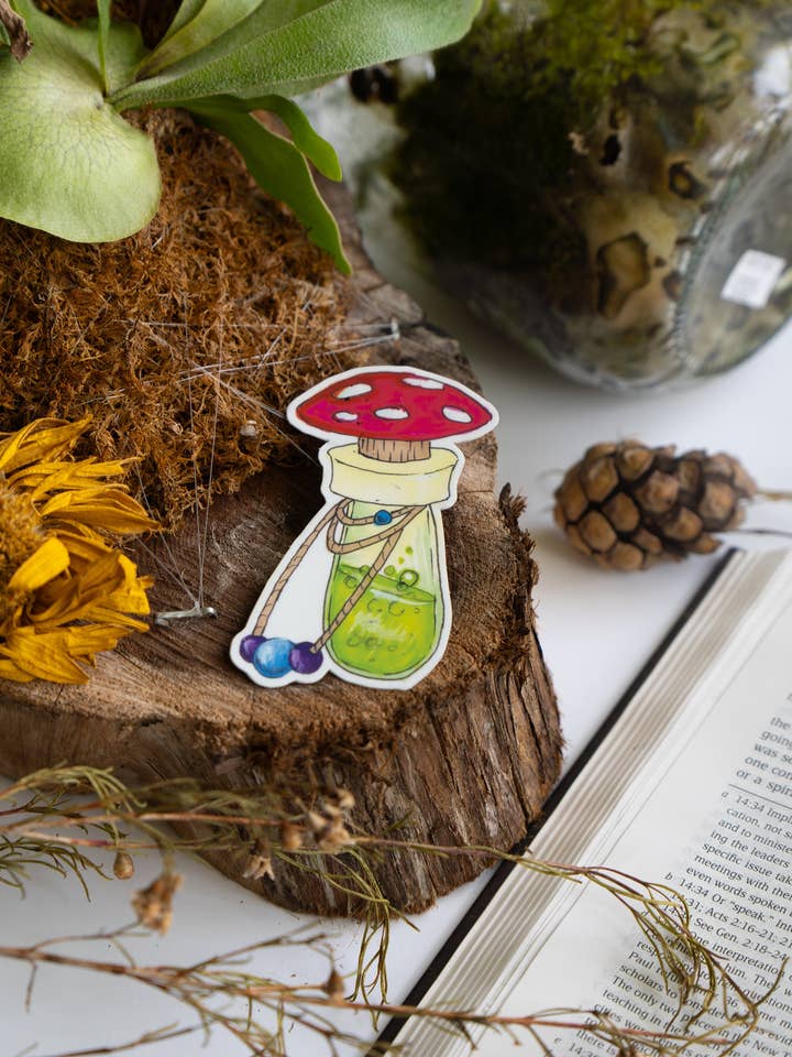Glow Mushroom Potion Bottle for wholesale by Ink & Wildflower