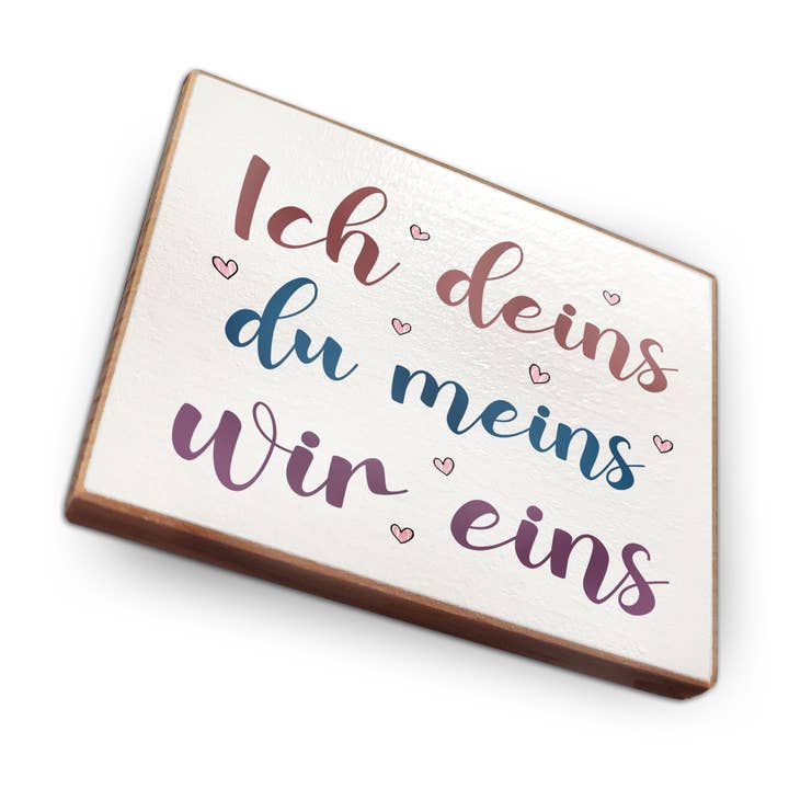 Beech Wood Fridge Magnet - I Yours You Mine for wholesale by wammi