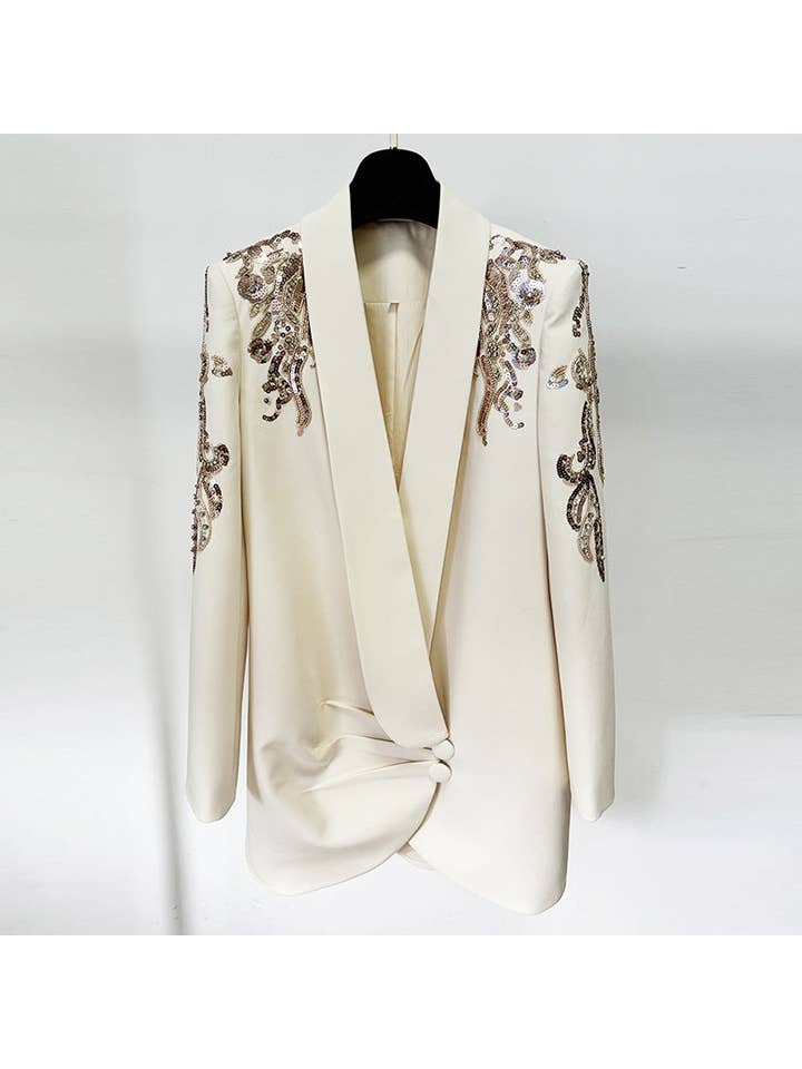 Ivory Beads Diamond Collar Dress for wholesale on Faire
