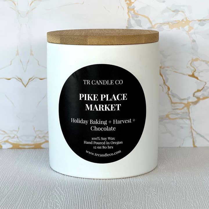 TR Candle Co - Wholesale Jar/Filled Candle - Pike Place Market 12 oz - White Jar2