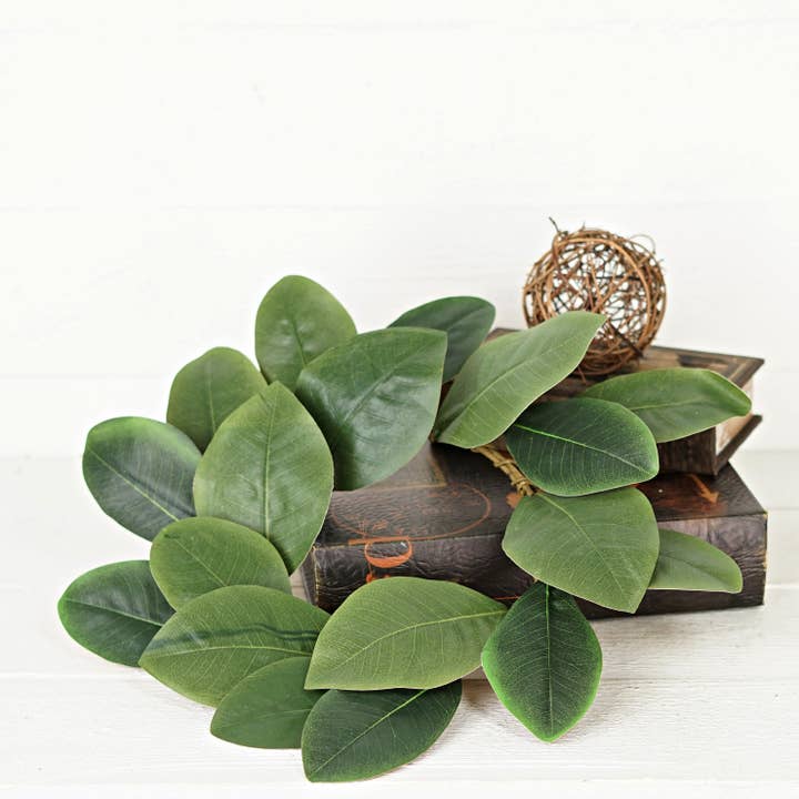 14in(6.5) Sweetbay Magnolia Leaves Wreath for wholesale by Two Ten Original LLC