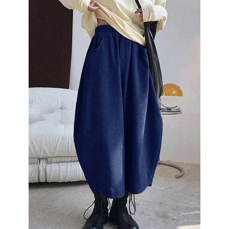 Sheer Trend - Wholesale Pants - Women's - Harem Pants Wide Leg Elasticity Solid Color Split-Joint Pants Trousers16